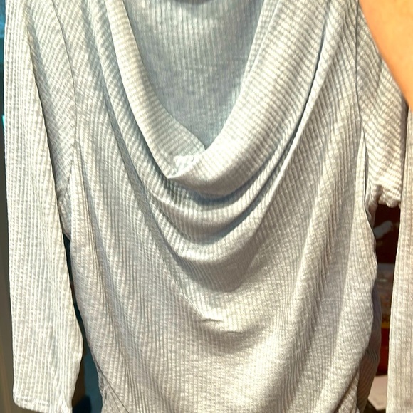 Light Blue Cowl Neck Top - Picture 3 of 3